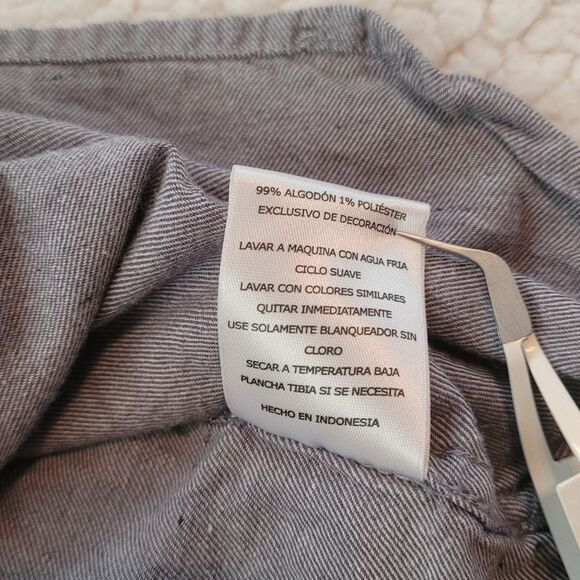 Levis Gray Button Front Collared Shirt Long Sleeve Roll Tab Casual Mens Medium - Picture 6 of 10